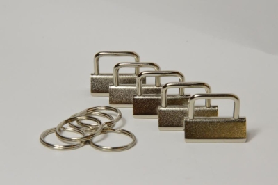 5x Key Fobs / Schlüsselanhänger Klemmen 3cm silber